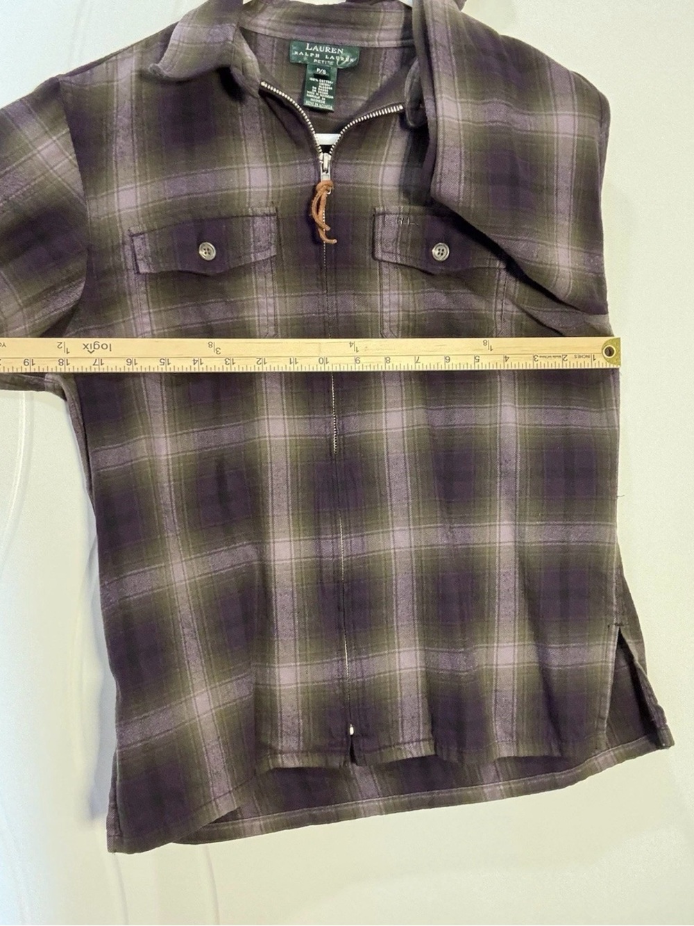 Ralph Lauren Plaid Shirt Jacket - Purple and Black - Picture 9 of 11